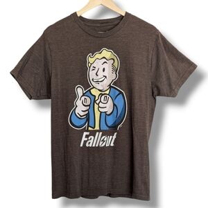 Bethesda Fall Out Graphic Print Tee Medium Brown short sleeve